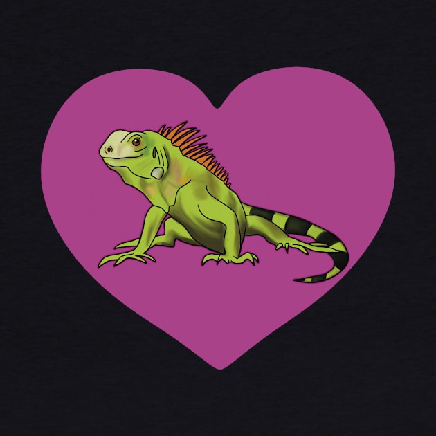 Iguana Heart for Iguana Lovers, Purple by Mochi Merch